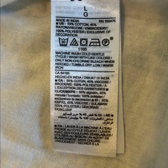 Old Navy Embroidered Cotton Flowy Boho Top Sz L - Picture 5 of 8